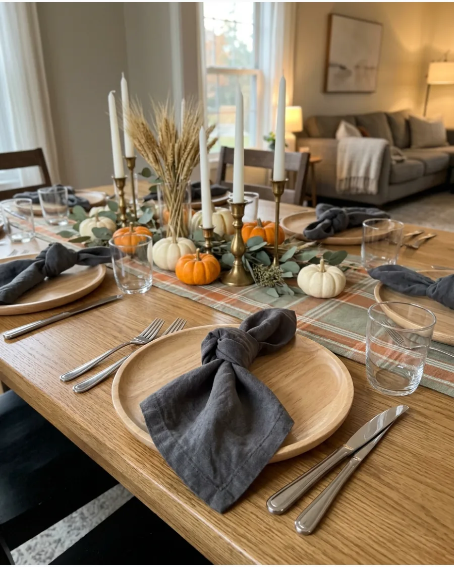 20. Simple Knotted Linen Napkin Setting