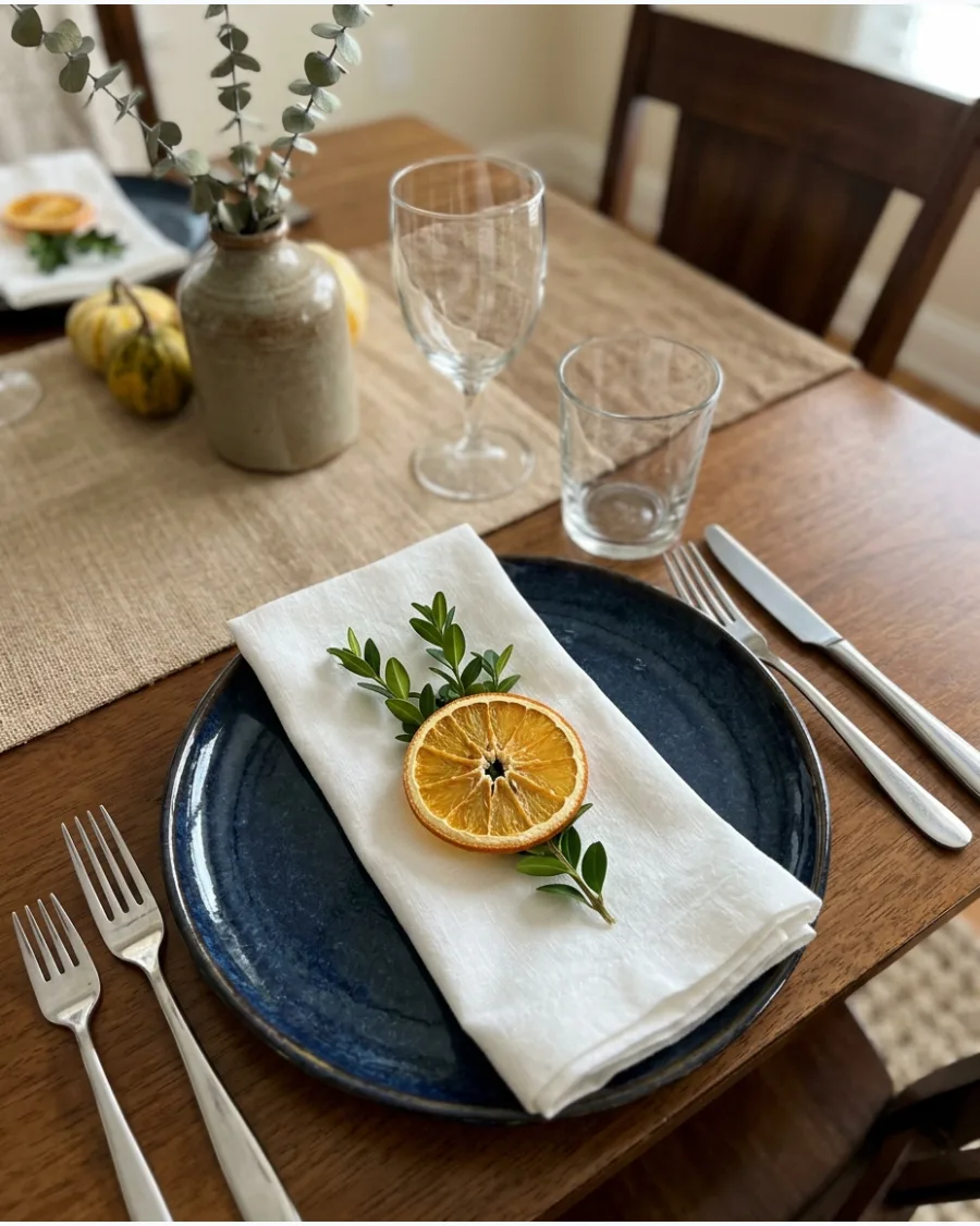 24. Dried Orange Napkin Setting
