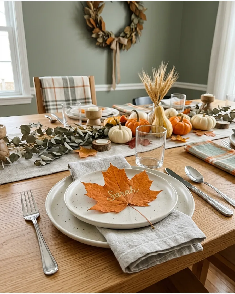33. Fall Leaf Place Card Setting
