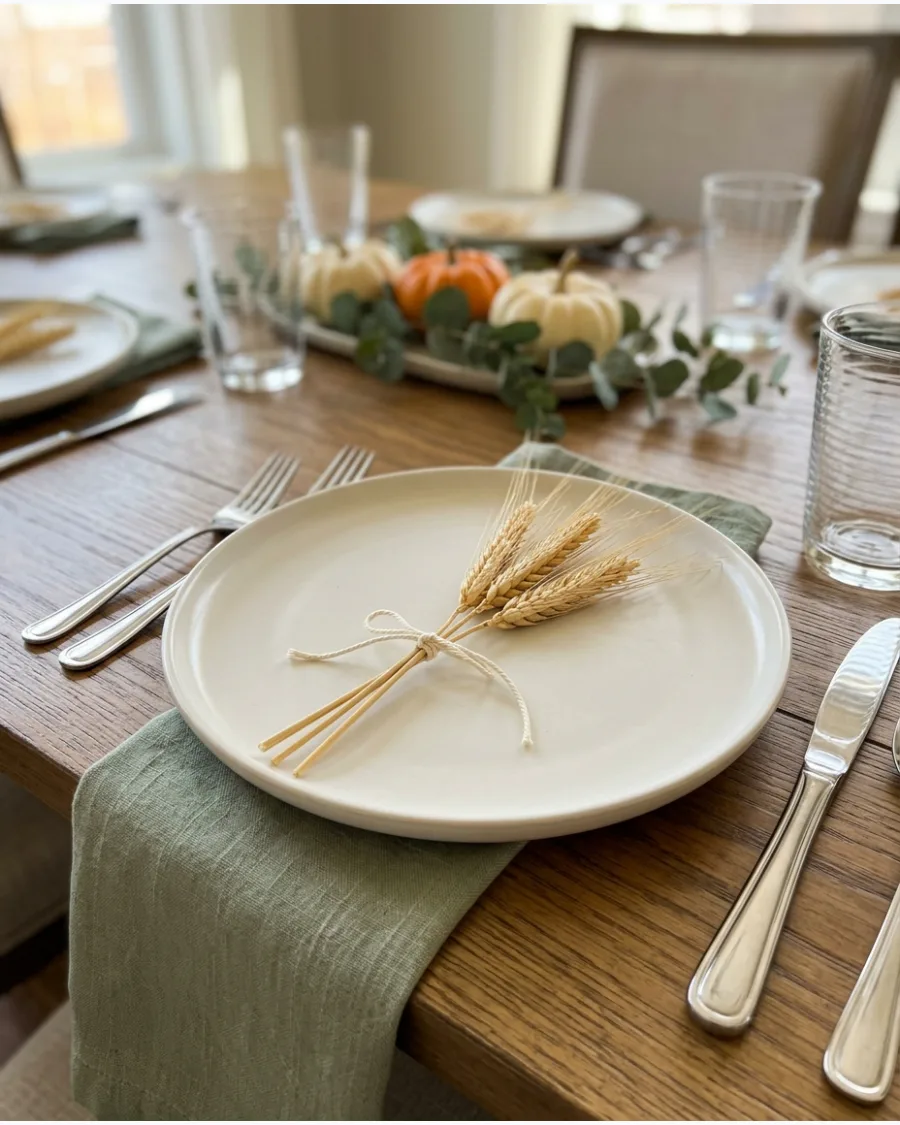 36. Wheat Sprig Thanksgiving Place Setting