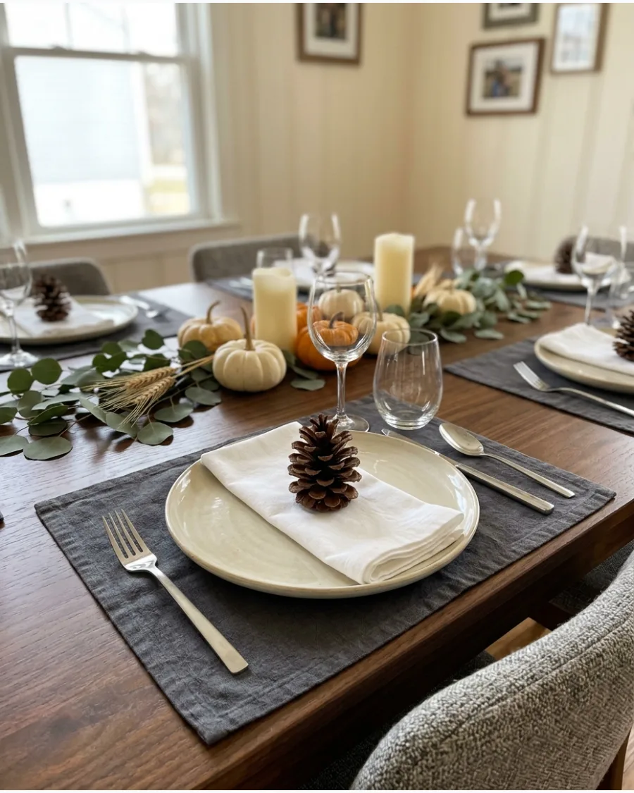 37. Pinecone Thanksgiving Place Setting