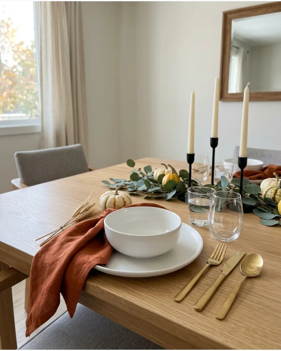 41. Rust Linen Thanksgiving Place Setting
