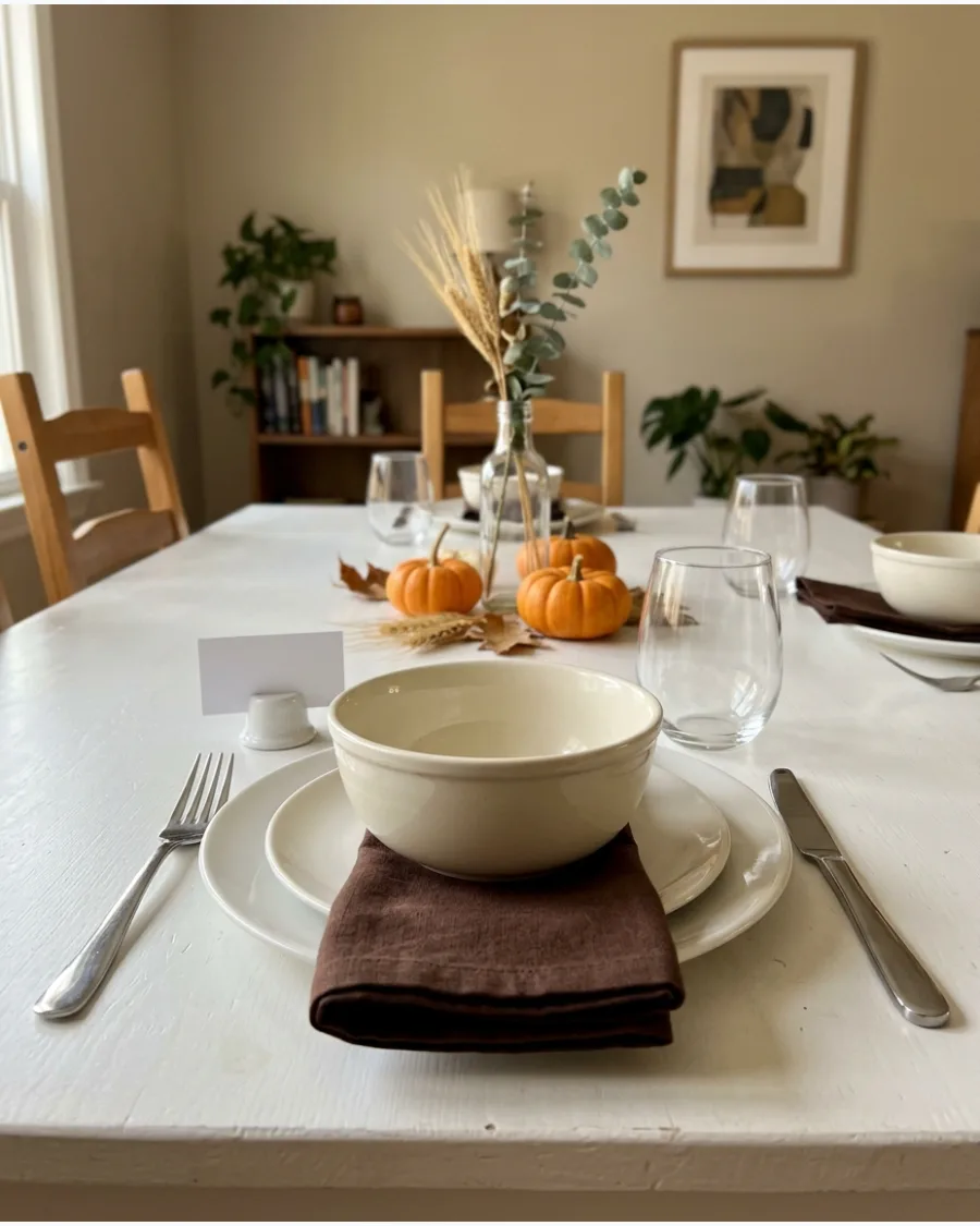 42. Chocolate Brown Napkin Place Setting