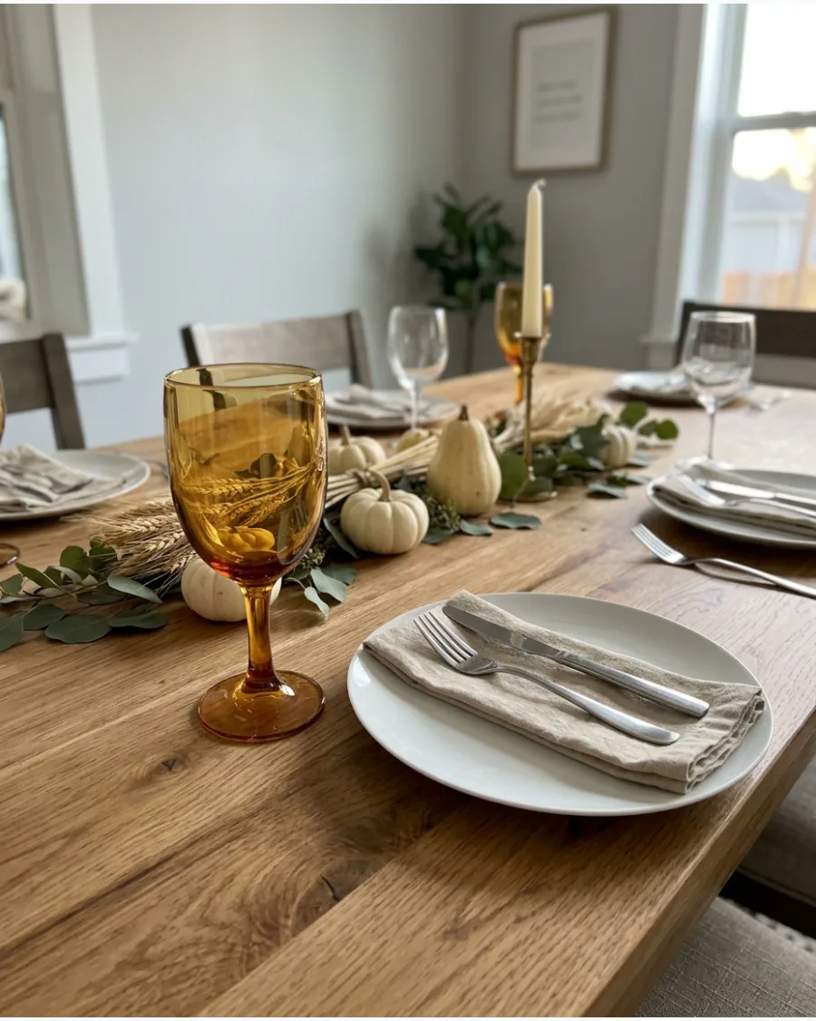45. Amber Glass Thanksgiving Place Setting