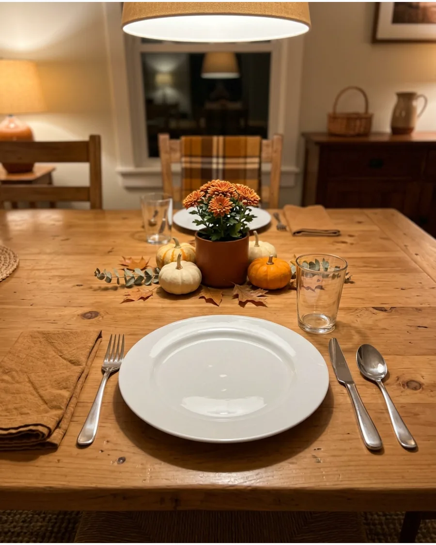 49. Simple Family-Style Thanksgiving Setting