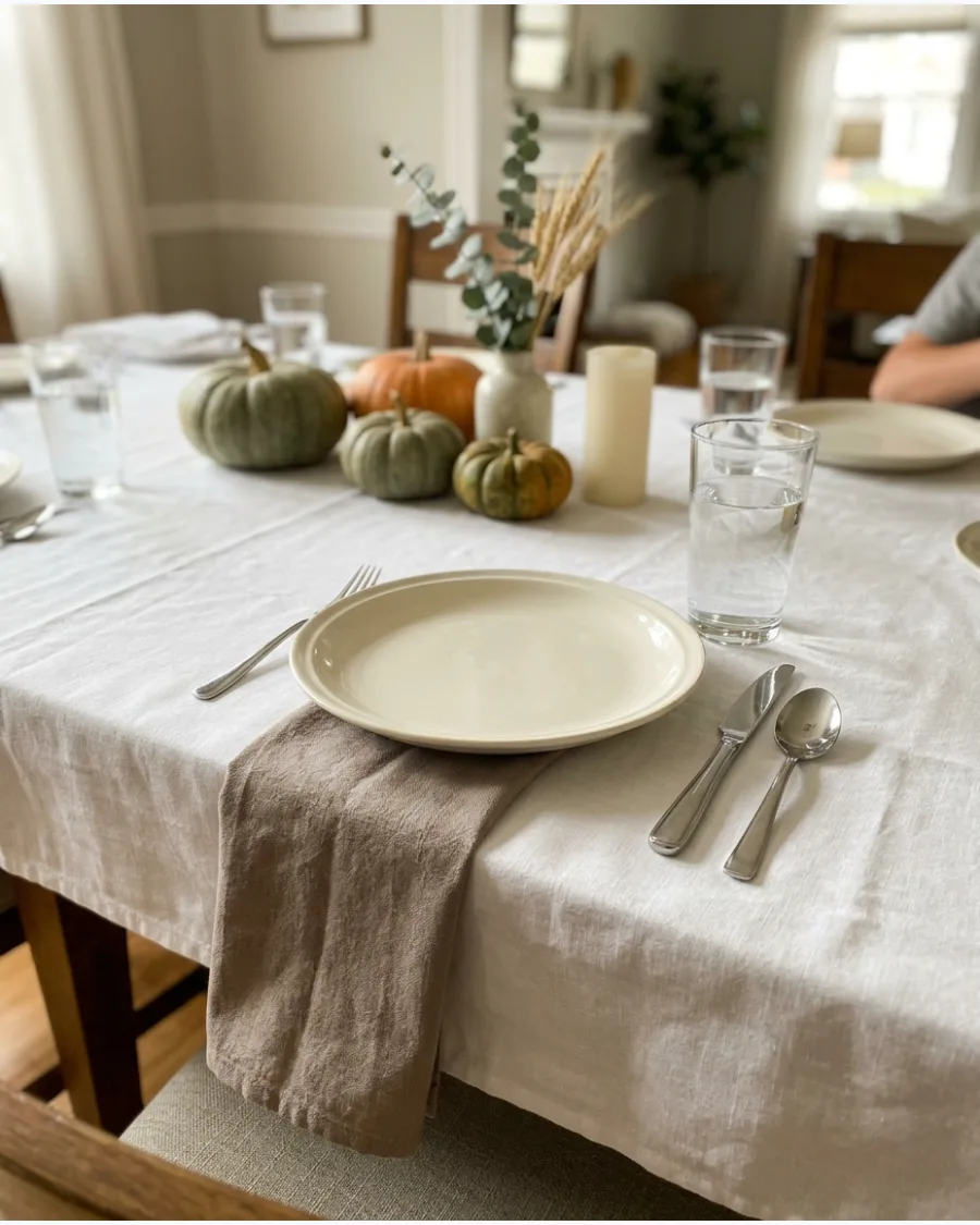 5. Simple Taupe Thanksgiving Place Setting