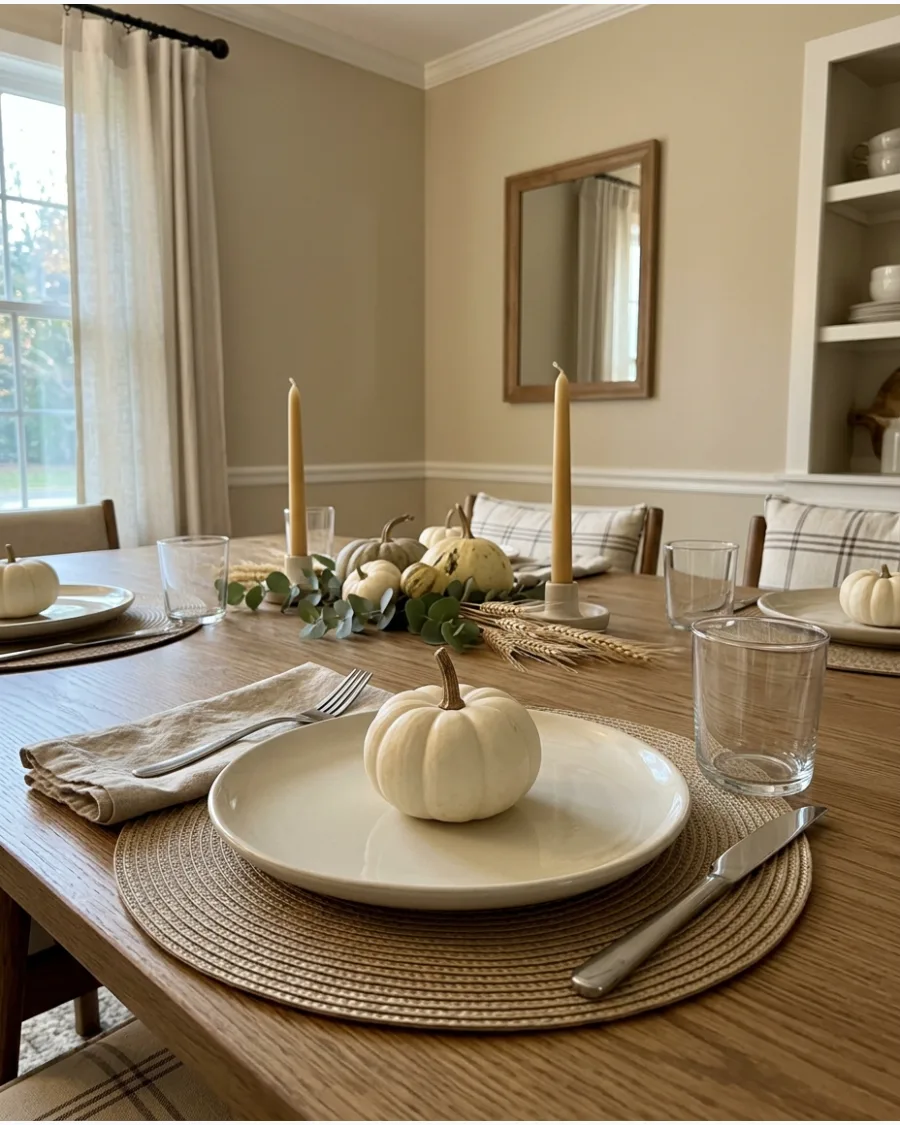 7. All-Neutral Thanksgiving Place Setting