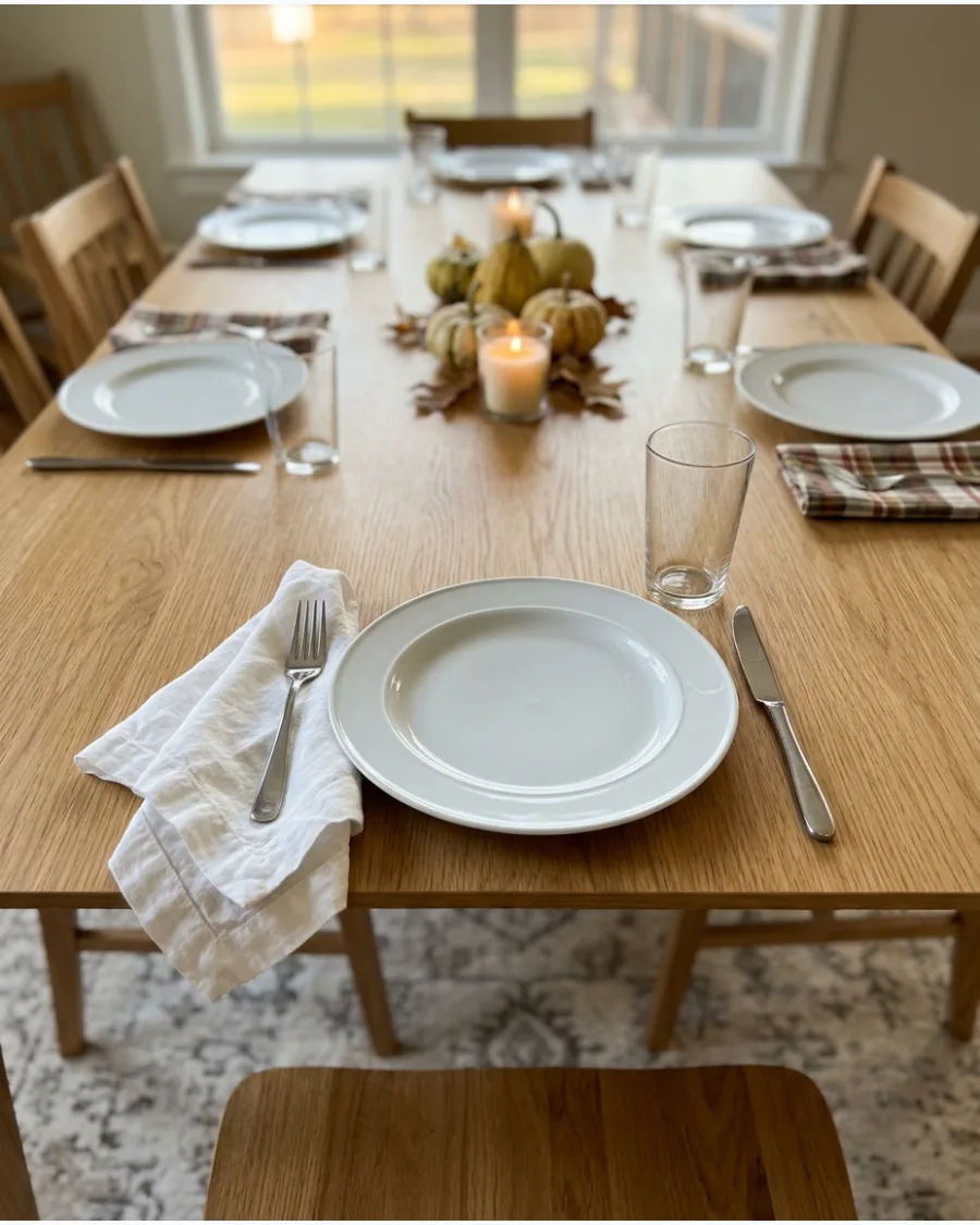 9. White Plate and Linen Napkin Setting