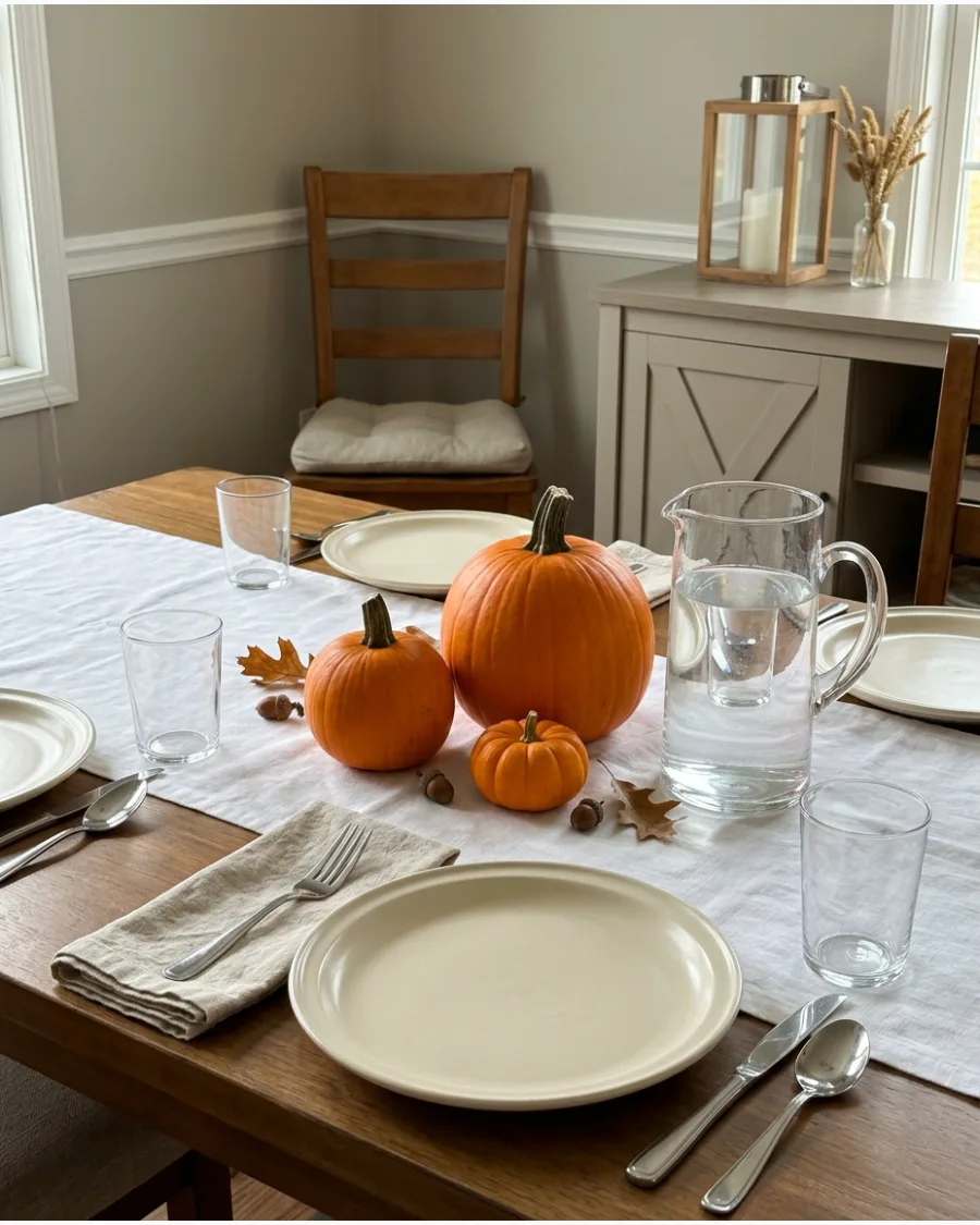 20. Classic Orange Pumpkin Tablescape