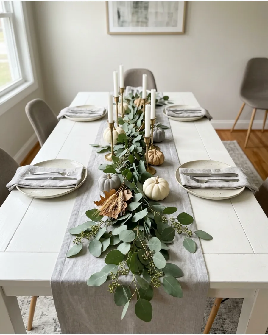 31. Eucalyptus Thanksgiving Tablescape