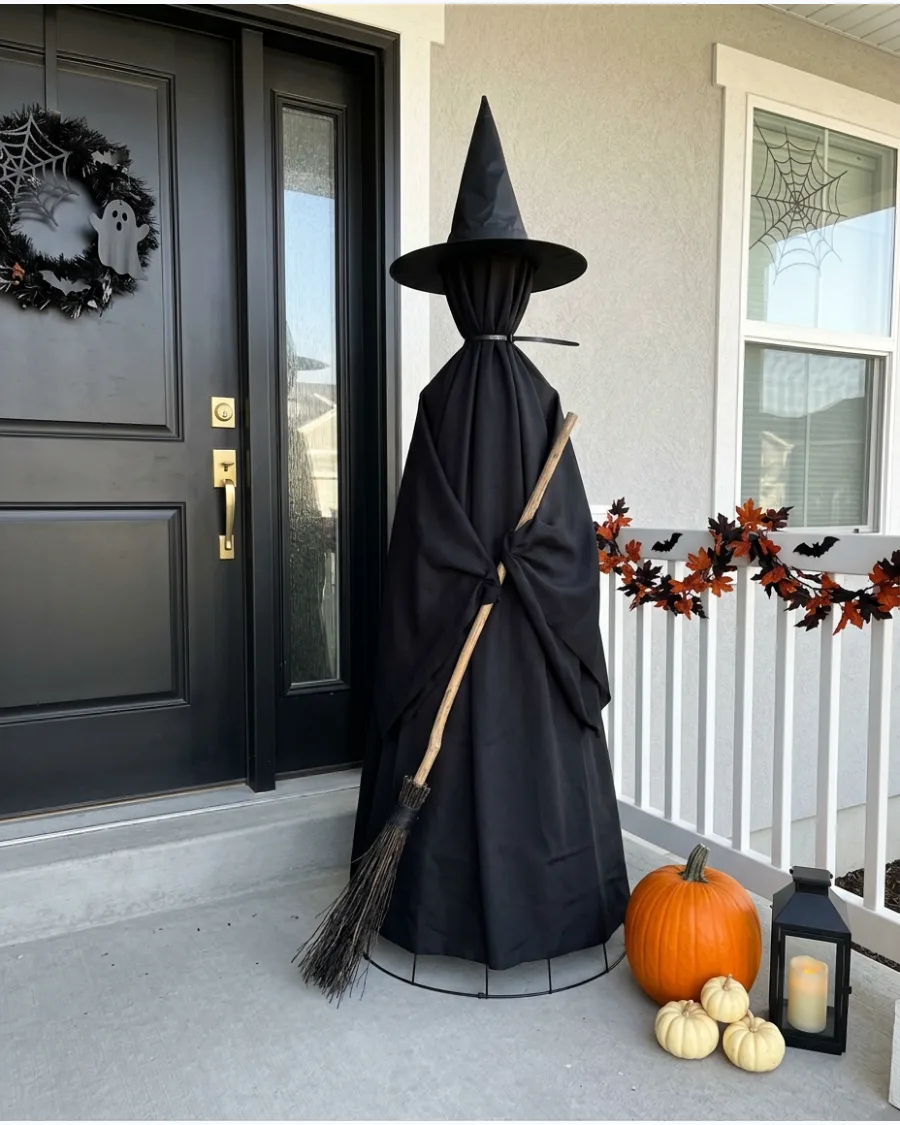 1. Classic Black Tomato Cage Witch