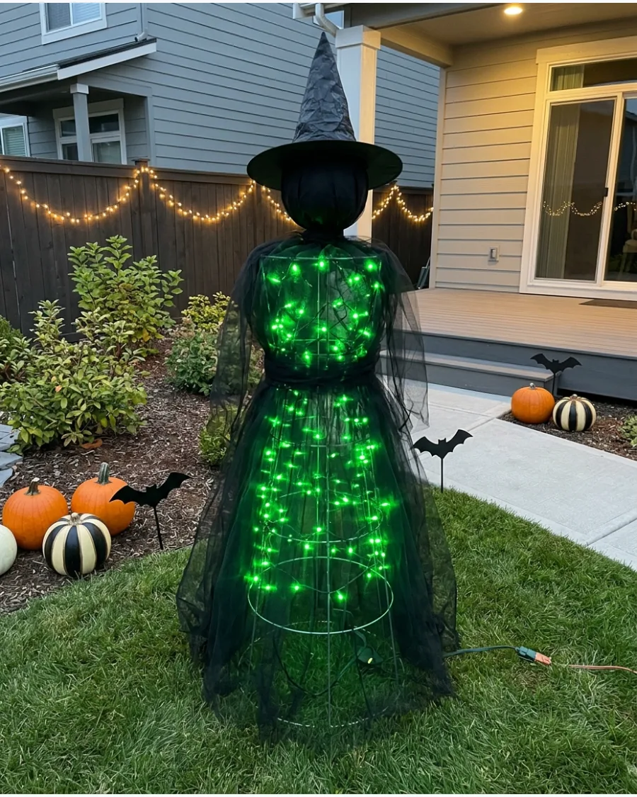 10. Green Glowing Tomato Cage Witch