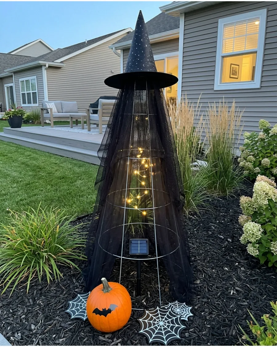 16. Solar-Powered Yard Witch
