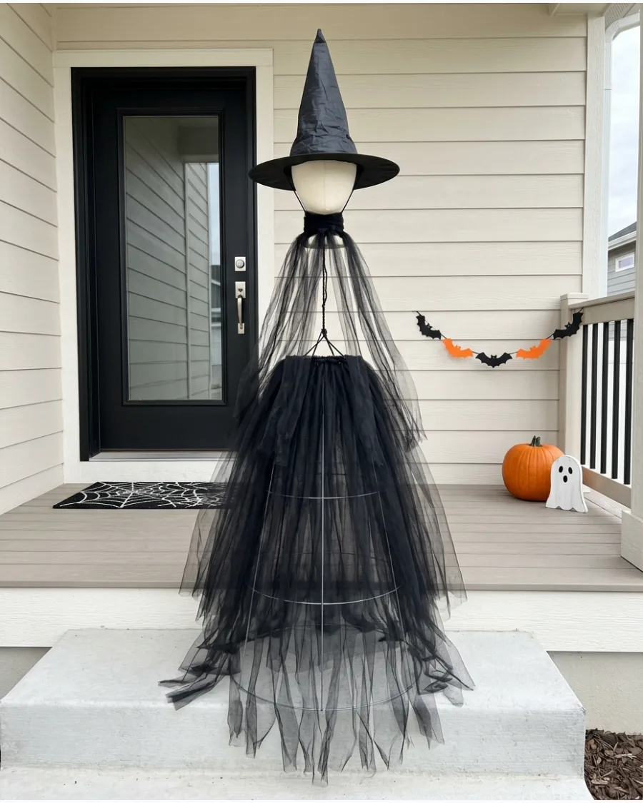 4. Black Tulle Tomato Cage Witch