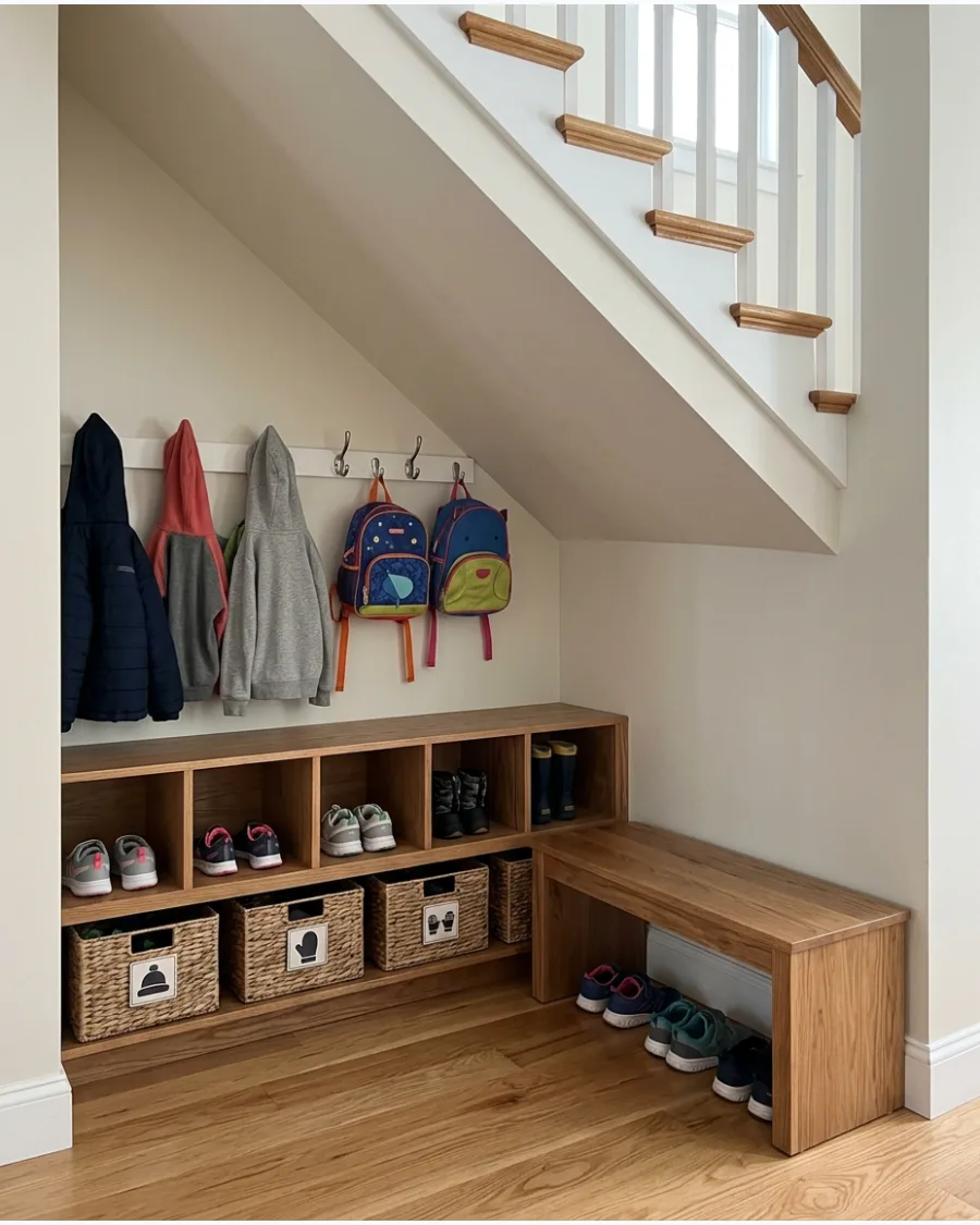 42. Kids' Under-Stairs Mudroom