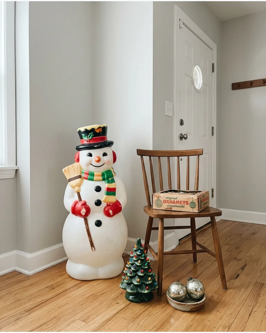 15. Vintage Christmas Blow Mold Display