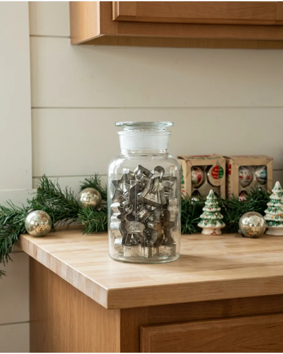 44. Vintage Christmas Cookie Cutter Display