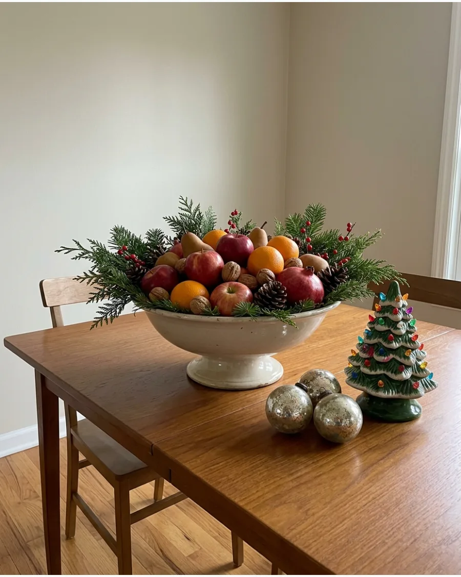 48. Vintage Fruit and Greenery Centerpiece