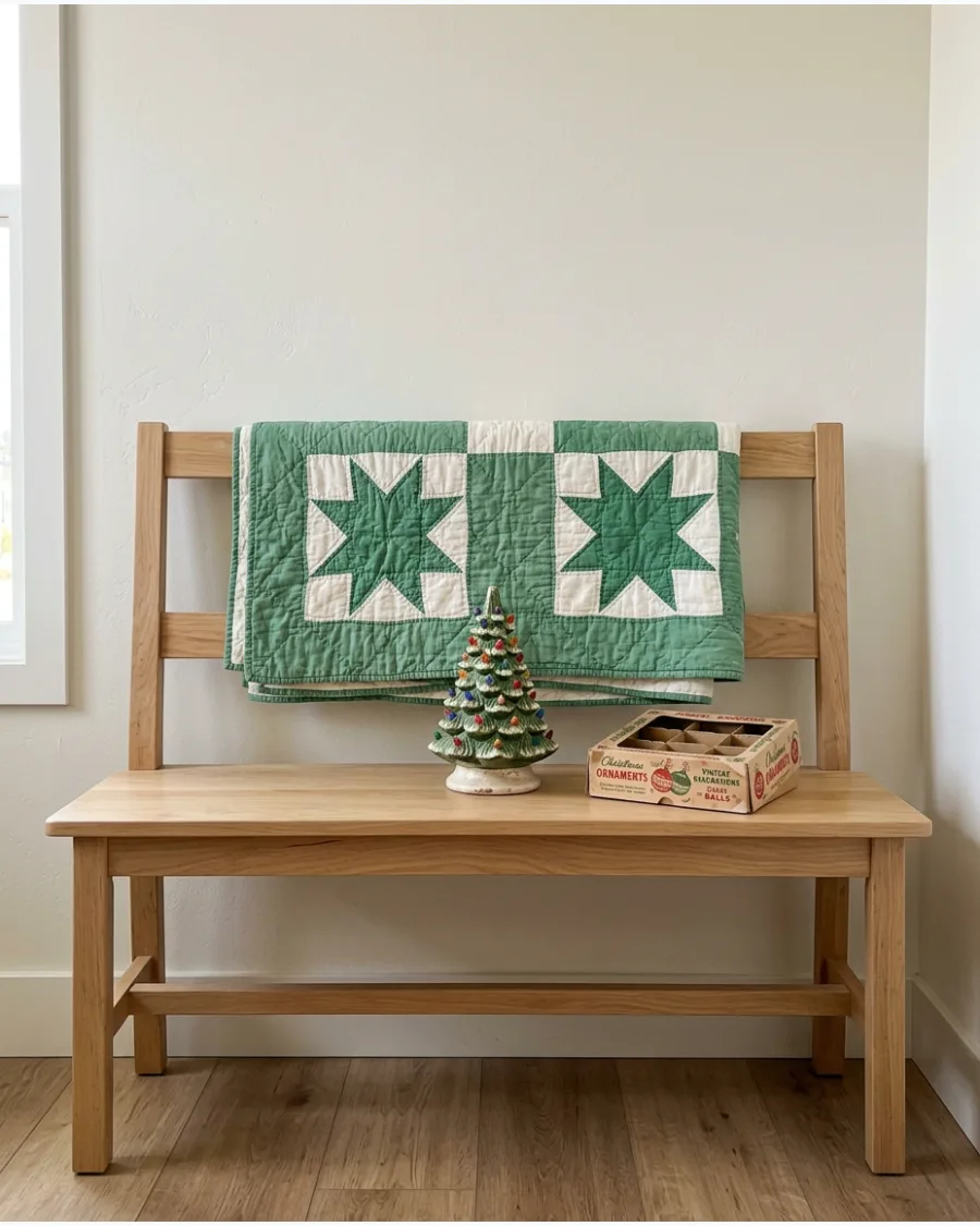 57. Vintage Christmas Quilt Display