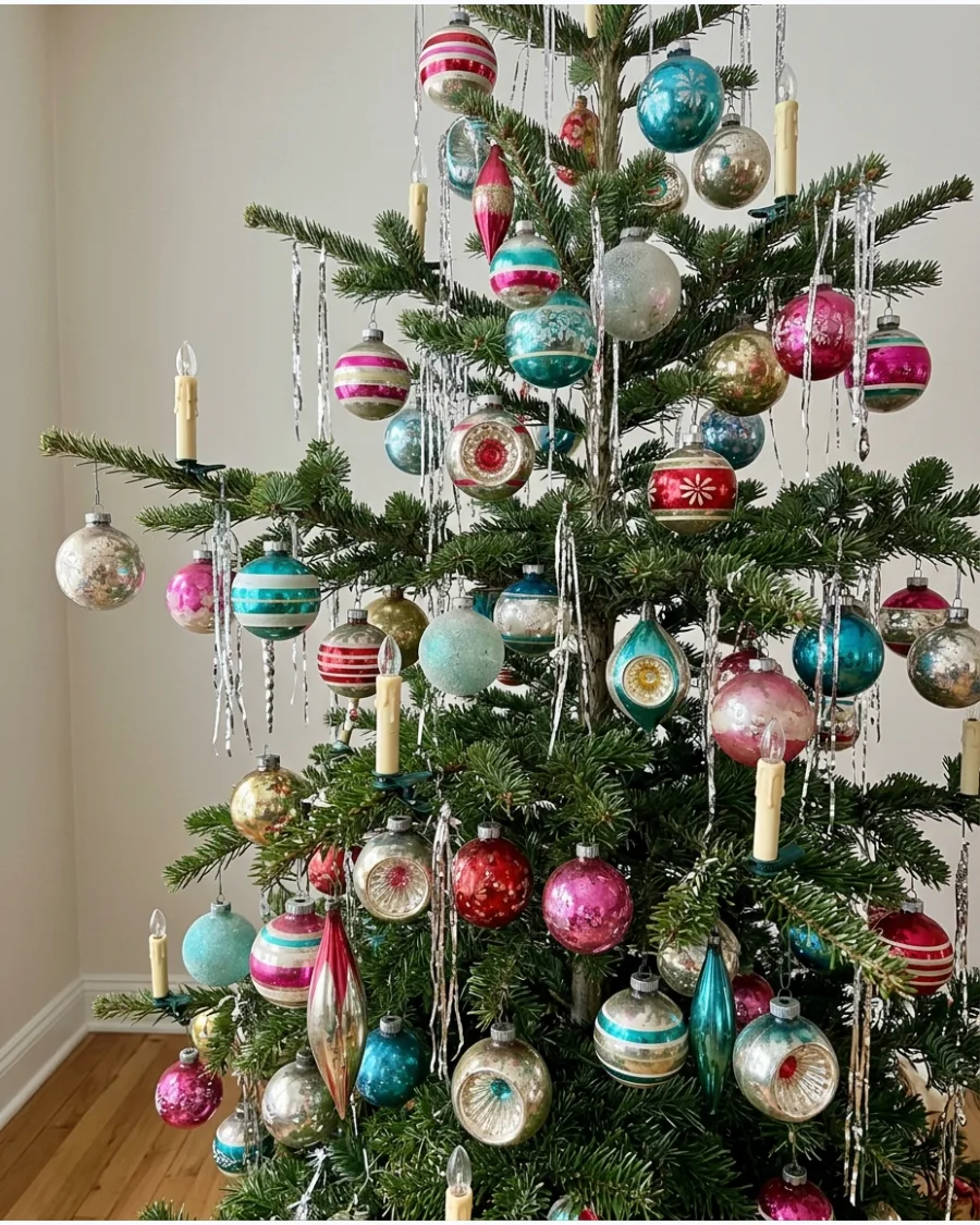1. Colorful Shiny Brite-Style Glass Ornaments