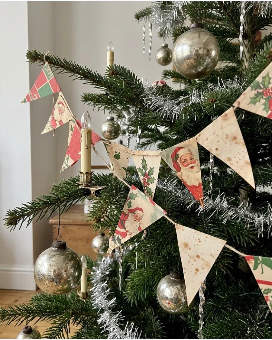 26. Paper Flag Christmas Garland