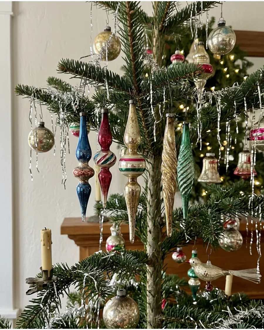 4. Vintage Glass Finial Ornaments