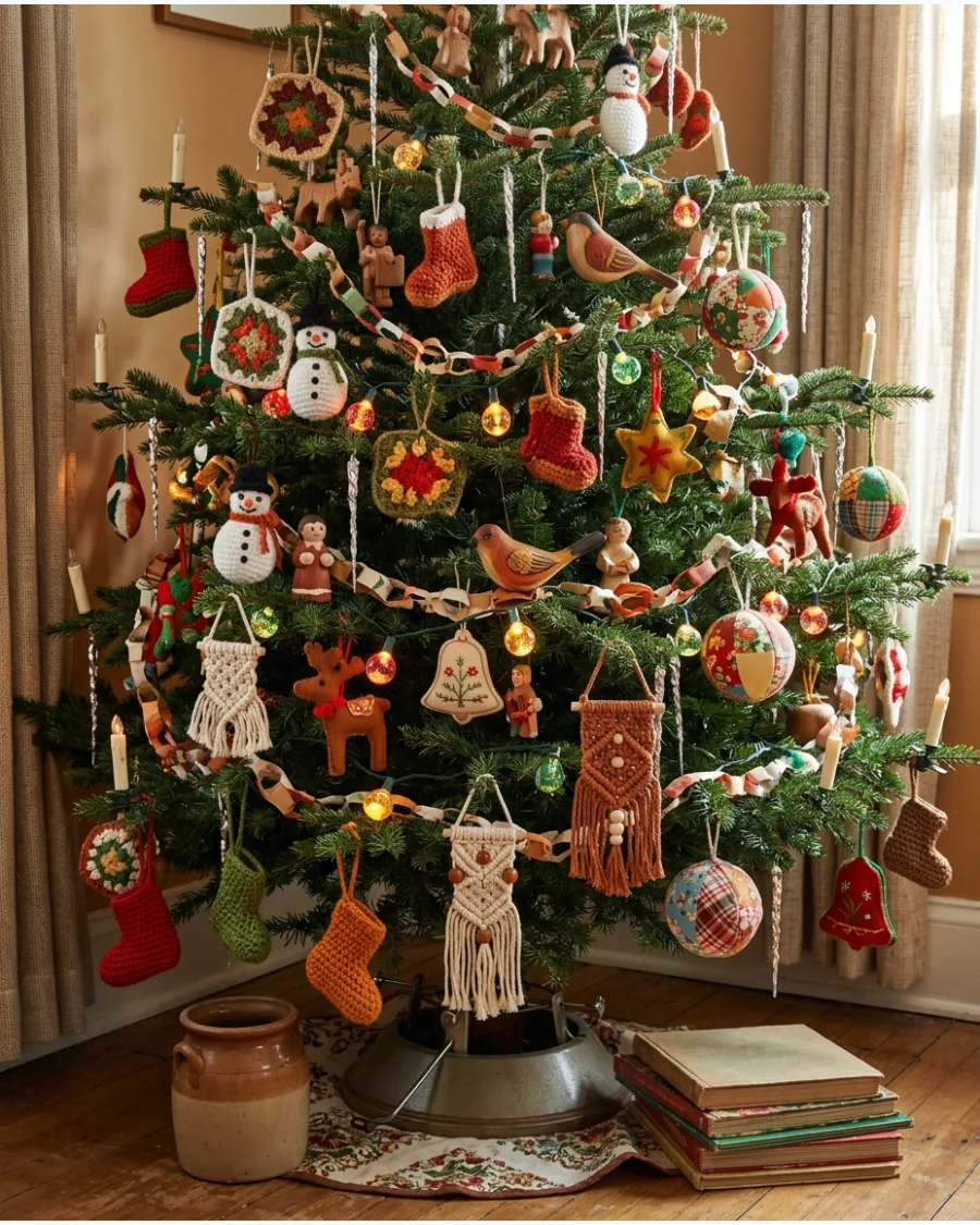 45. 1970s Handmade Christmas Tree Decorations