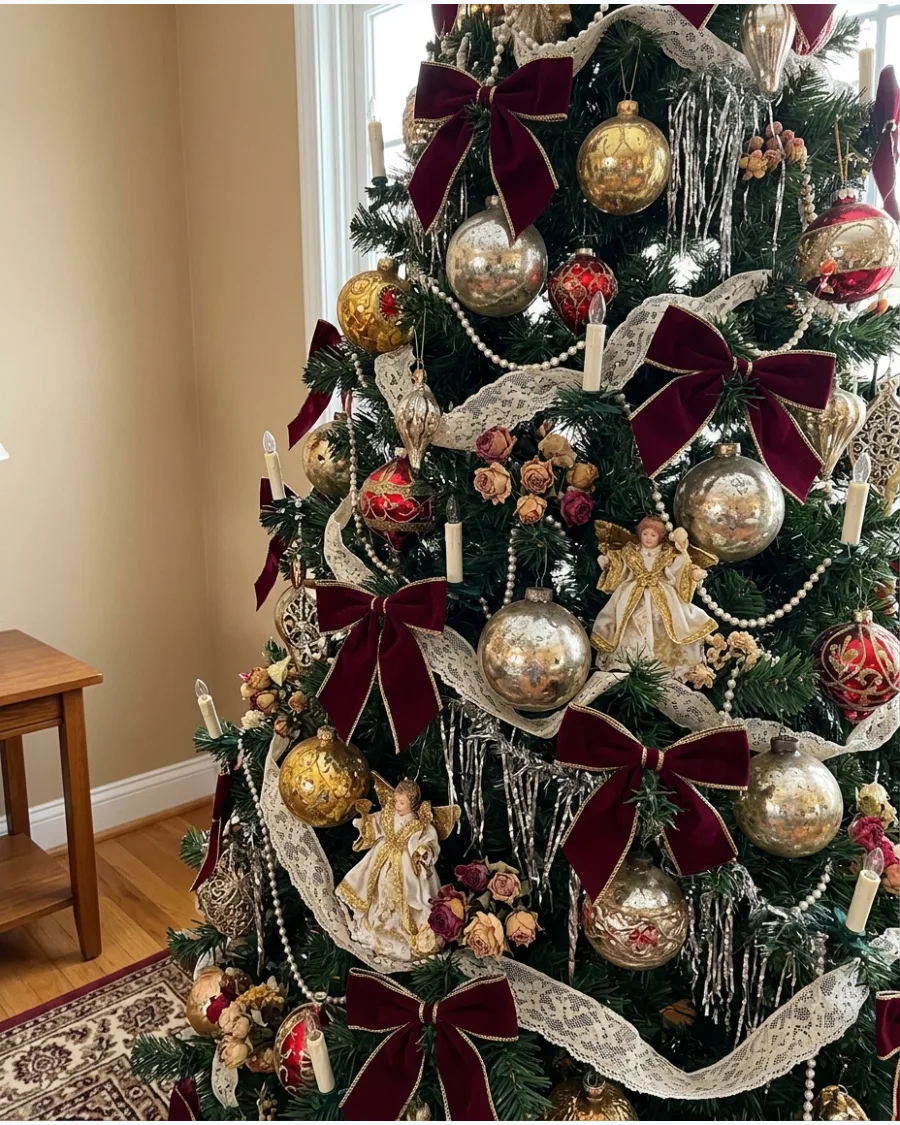 48. 1980s Victorian Revival Tree Decorations