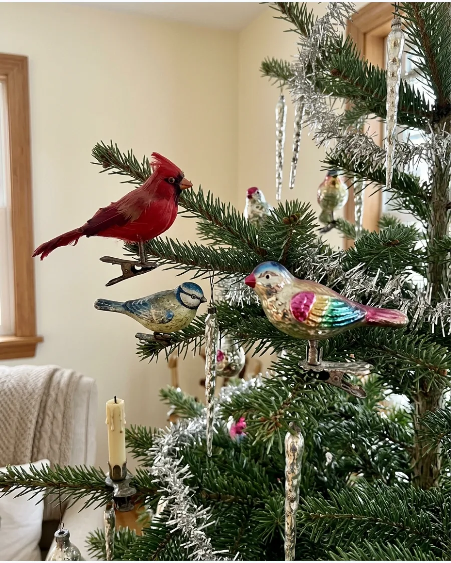 54. Vintage Bird Clip-On Ornaments