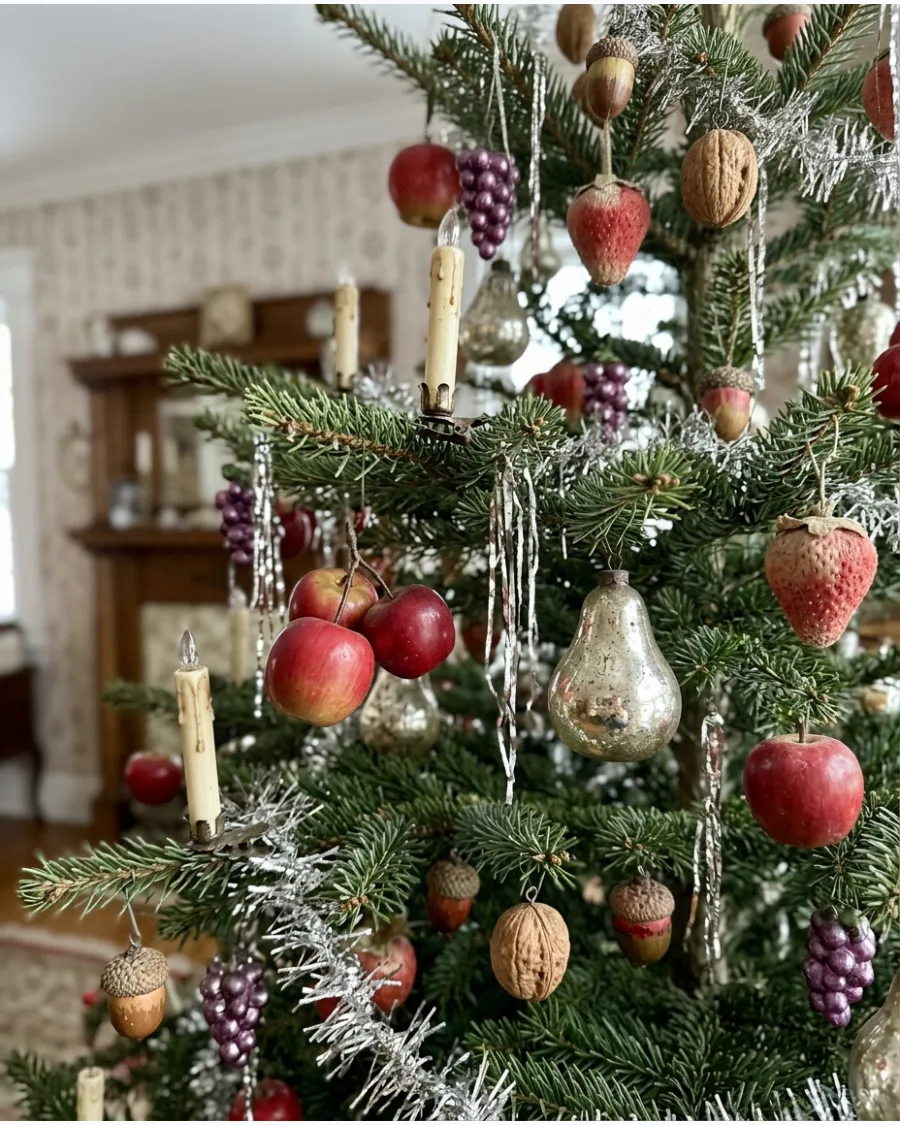 59. Vintage Fruit and Nut Christmas Ornaments