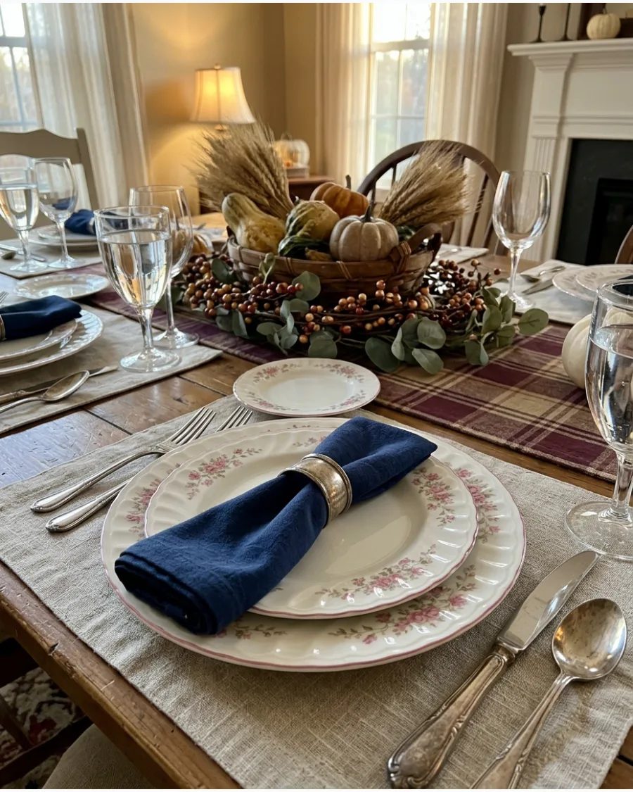 12. Heirloom China Thanksgiving Tablescape