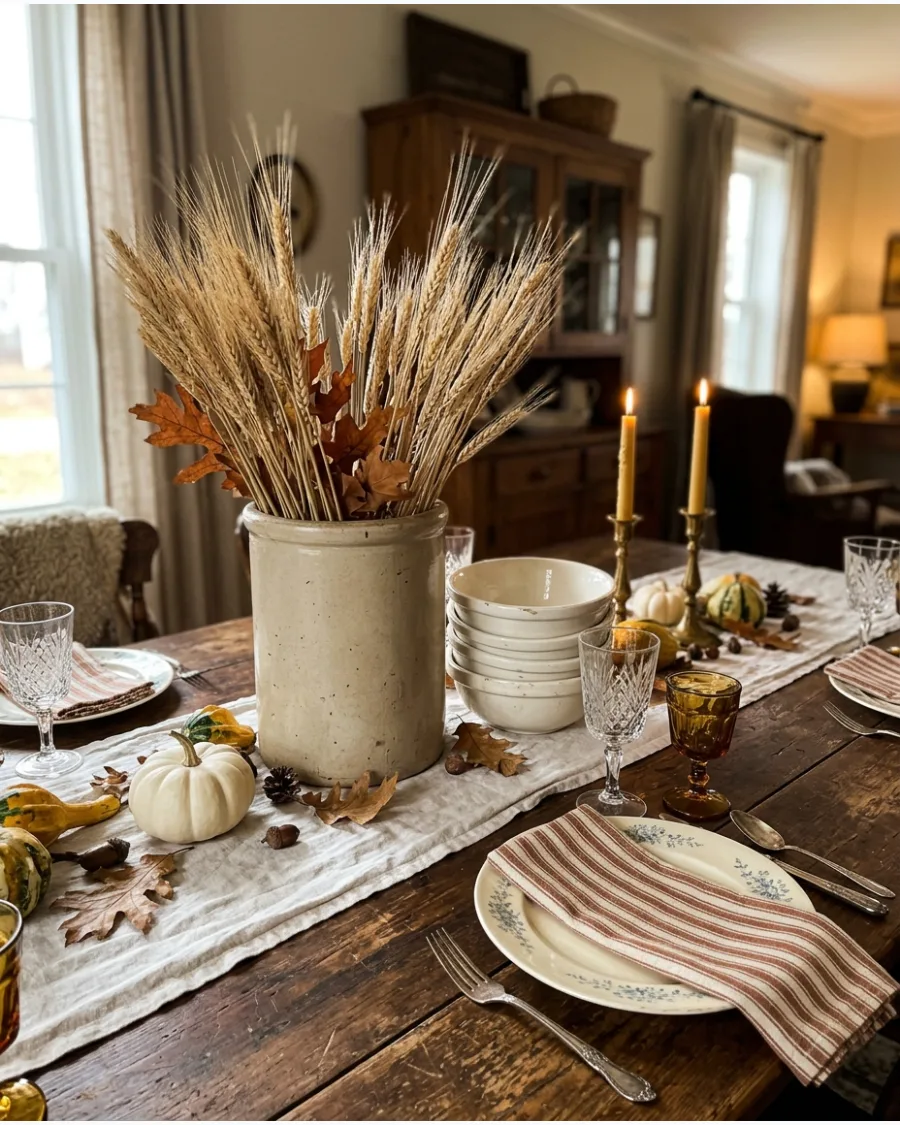 13. Vintage Farmhouse Thanksgiving Tablescape