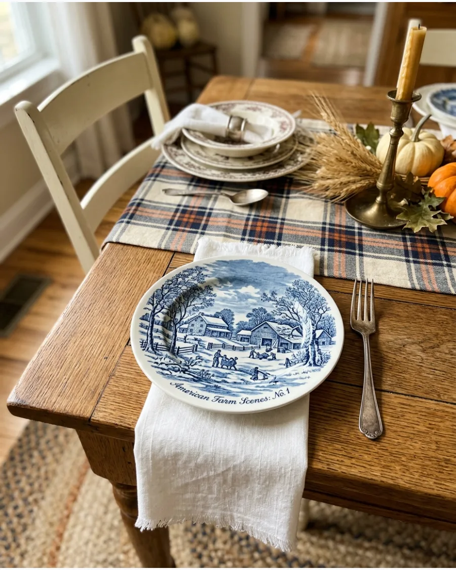 37. Currier and Ives Thanksgiving Tablescape