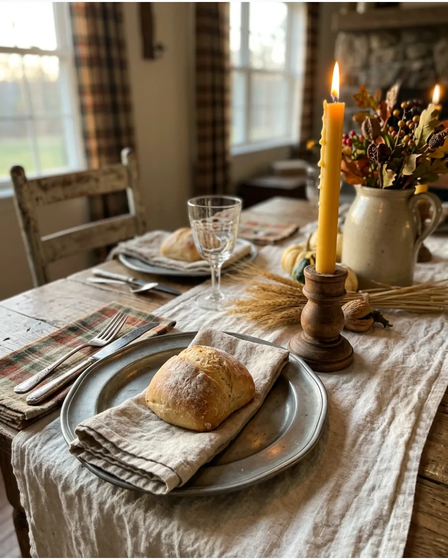 38. Colonial-Inspired Thanksgiving Tablescape