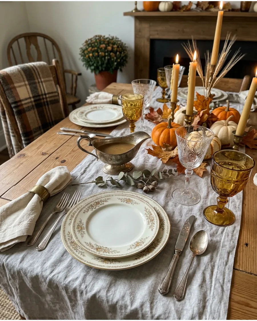 44. Antique Linen Thanksgiving Tablescape