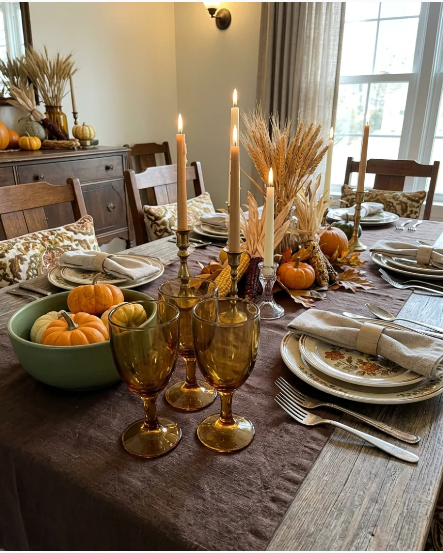 48. 1970s Vintage Thanksgiving Tablescape