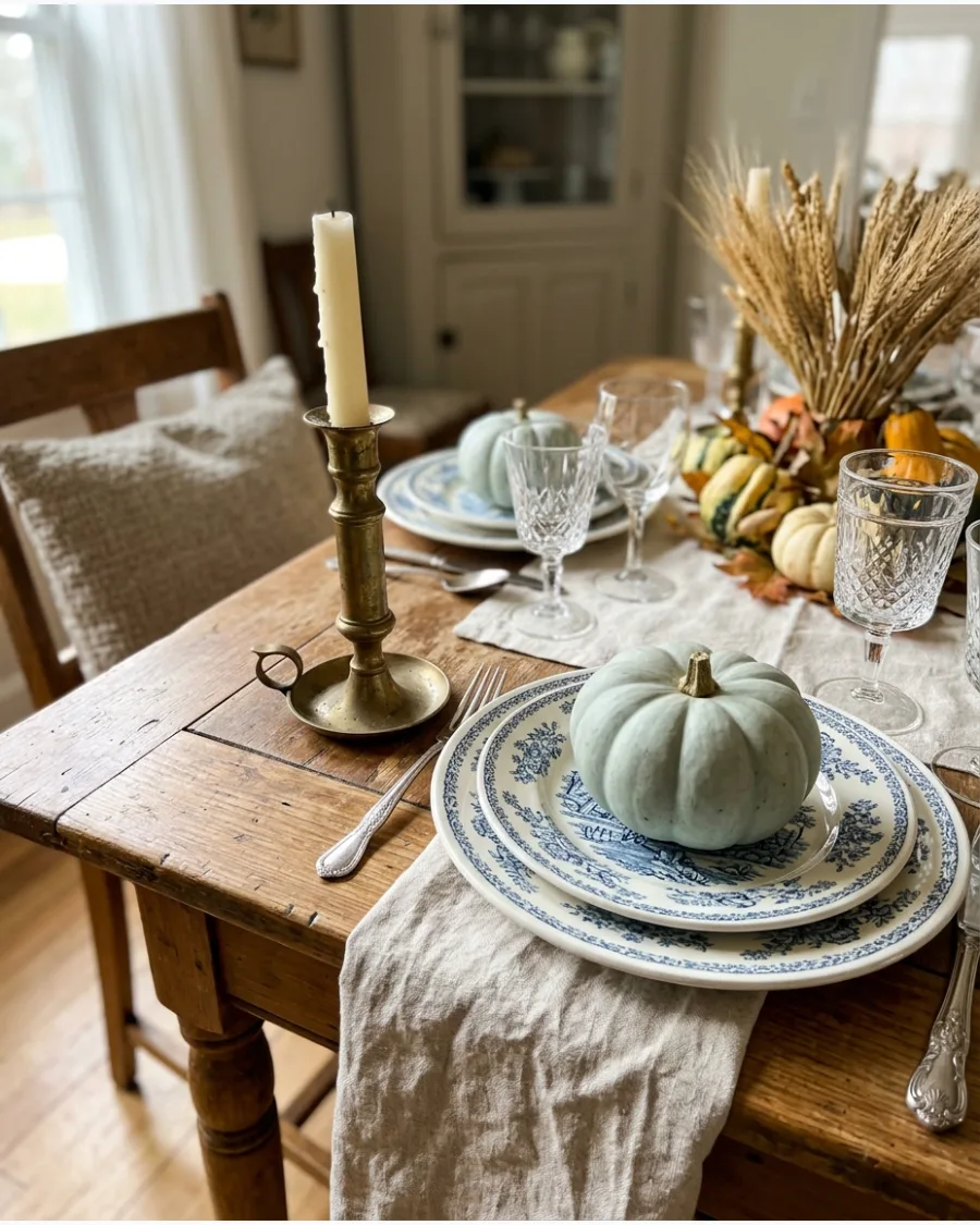 52. Vintage Pumpkin Thanksgiving Tablescape