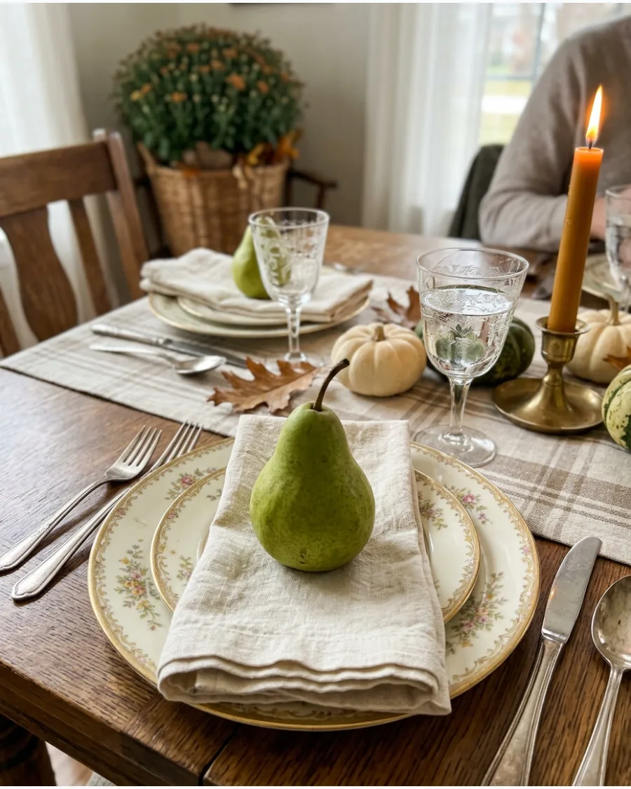 53. Vintage Pear Thanksgiving Tablescape