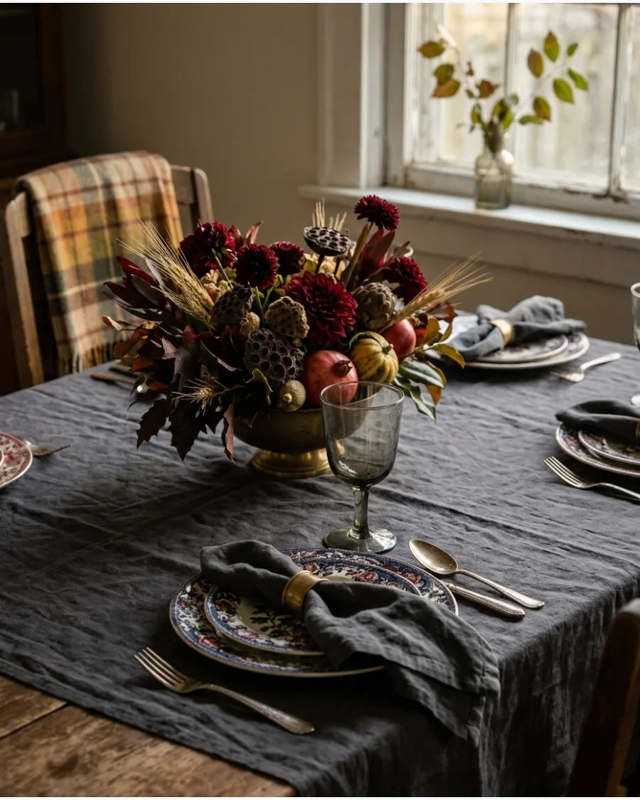 56. Moody Vintage Thanksgiving Tablescape