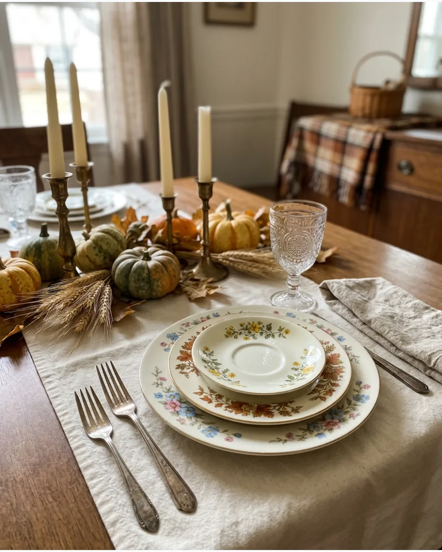 59. Thrifted Vintage Thanksgiving Tablescape