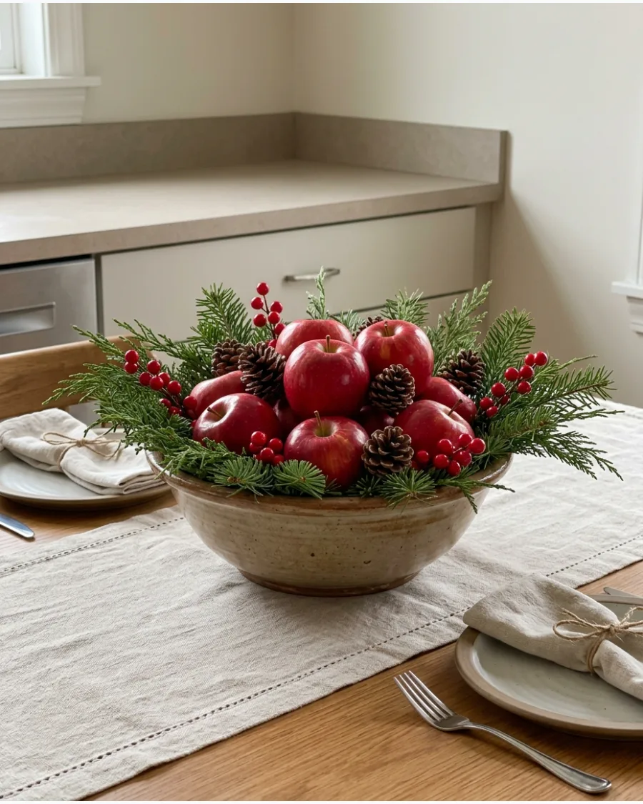 22. Red Apple Christmas Centerpiece