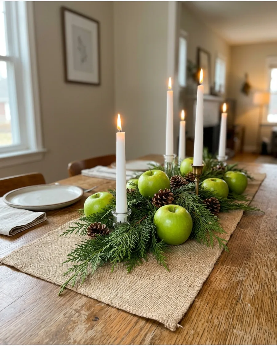 23. Green Apple and Cedar Centerpiece