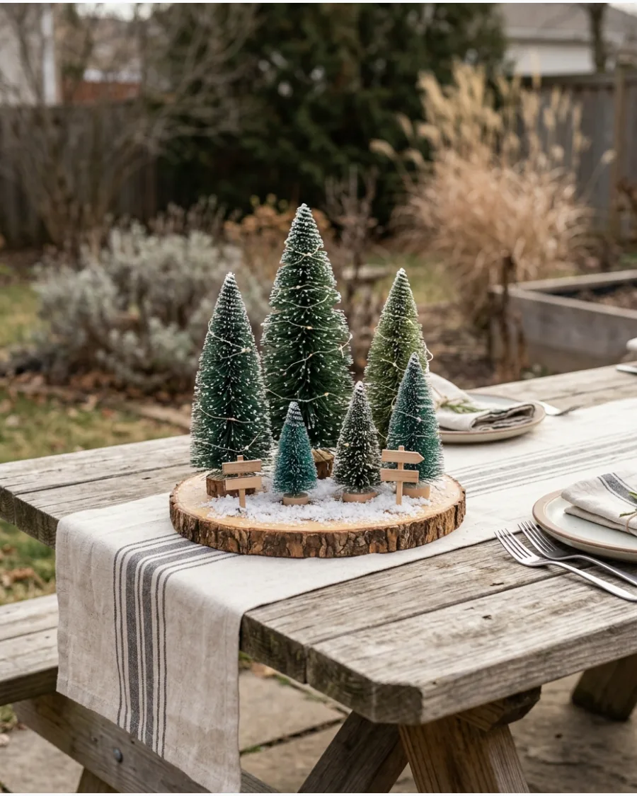 35. Mini Christmas Tree Farm Centerpiece