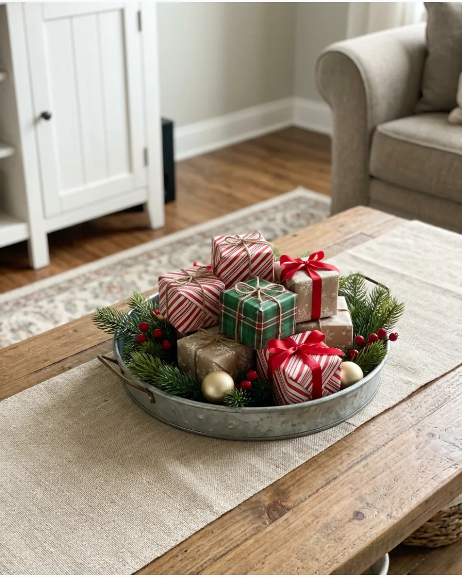 49. Christmas Gift Box Centerpiece