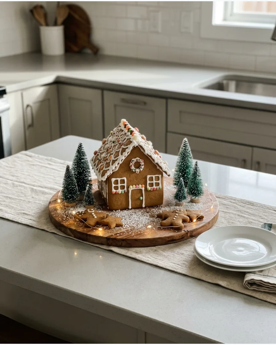 54. Gingerbread House Christmas Centerpiece