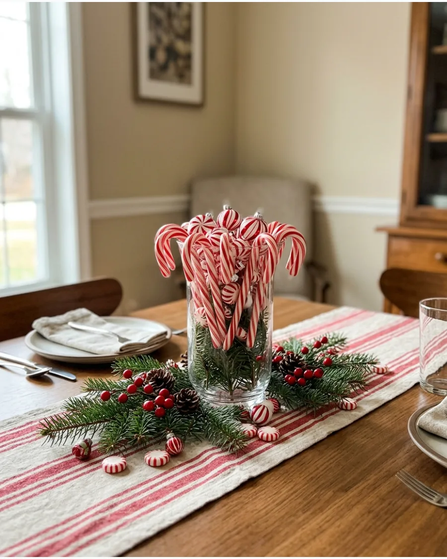 57. Candy Cane Christmas Centerpiece