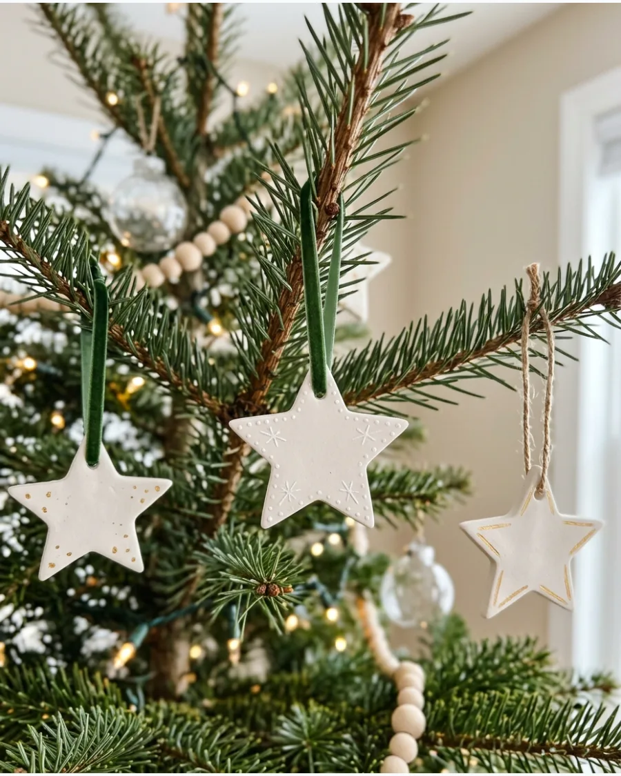 1. Air-Dry Clay Star Ornaments