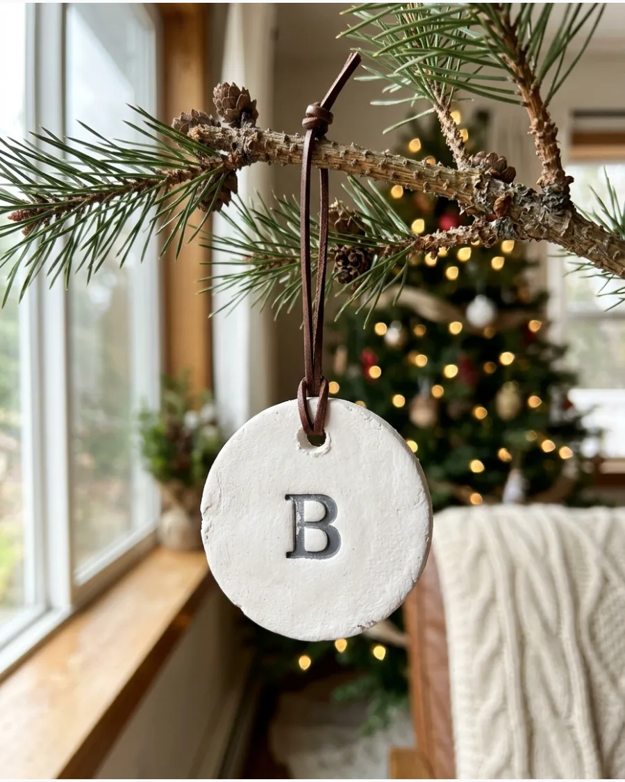 11. Personalized Initial Clay Ornaments