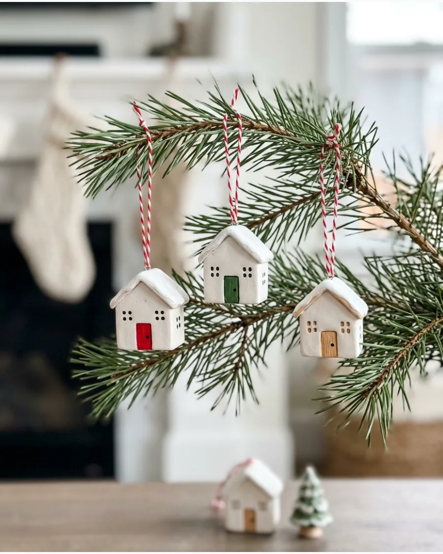 15. Mini Clay Christmas Houses