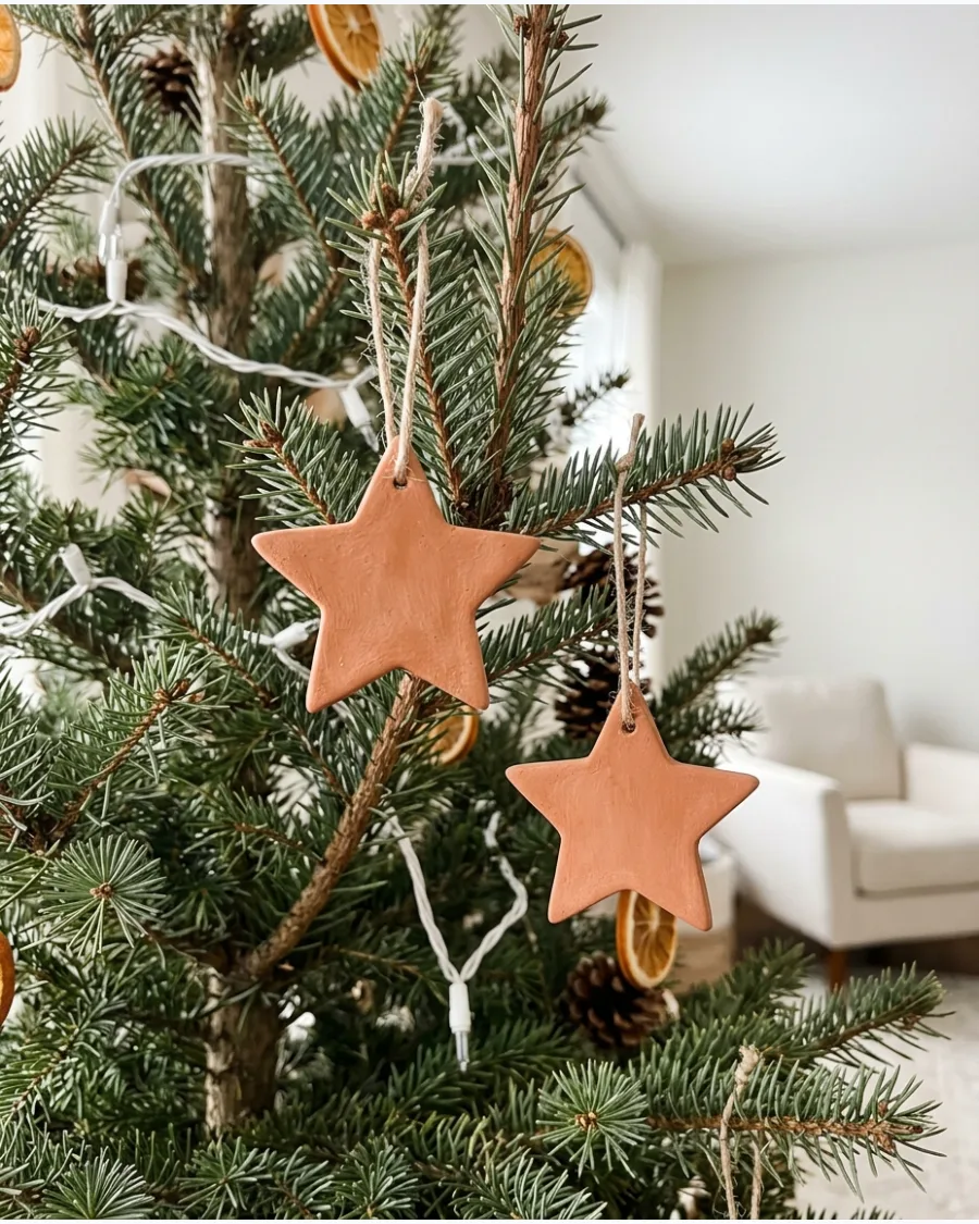 16. Terracotta Clay Star Ornaments